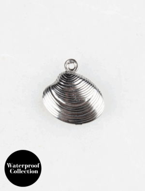 Small Flat Shell Charm - 9 - Silver/Stainless Steel
