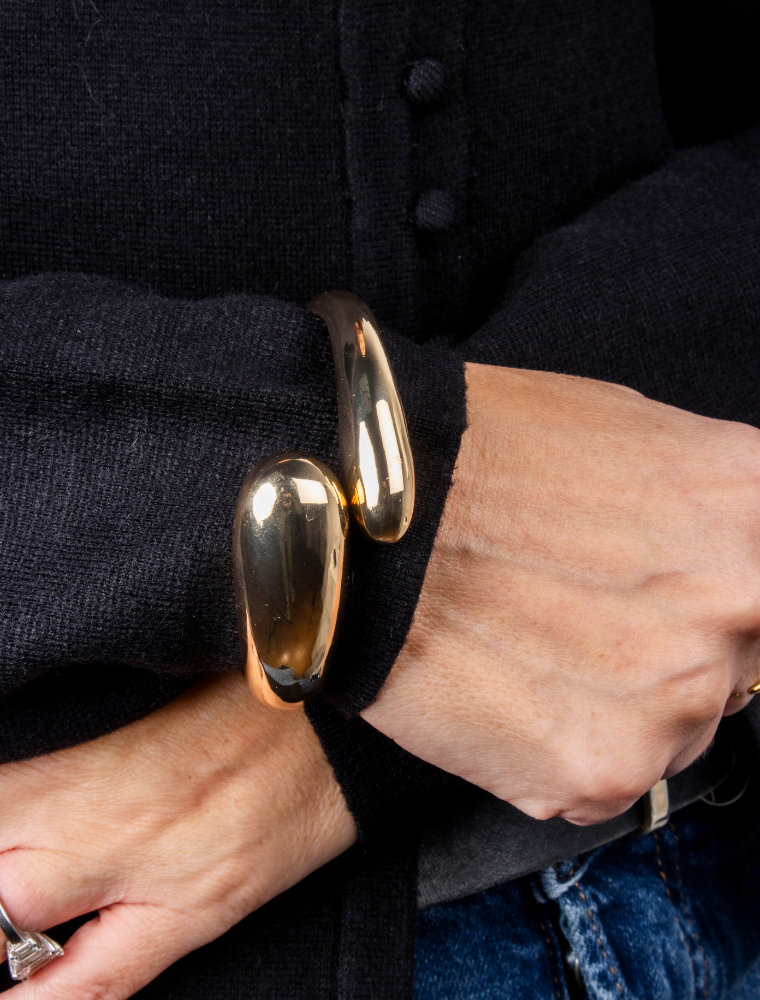 Frances Chunky Bangle - Gold Plated - Image 9