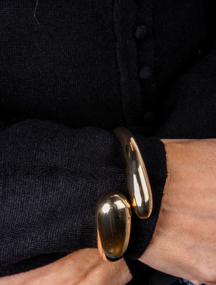 Frances Chunky Bangle - Gold Plated - Image 10