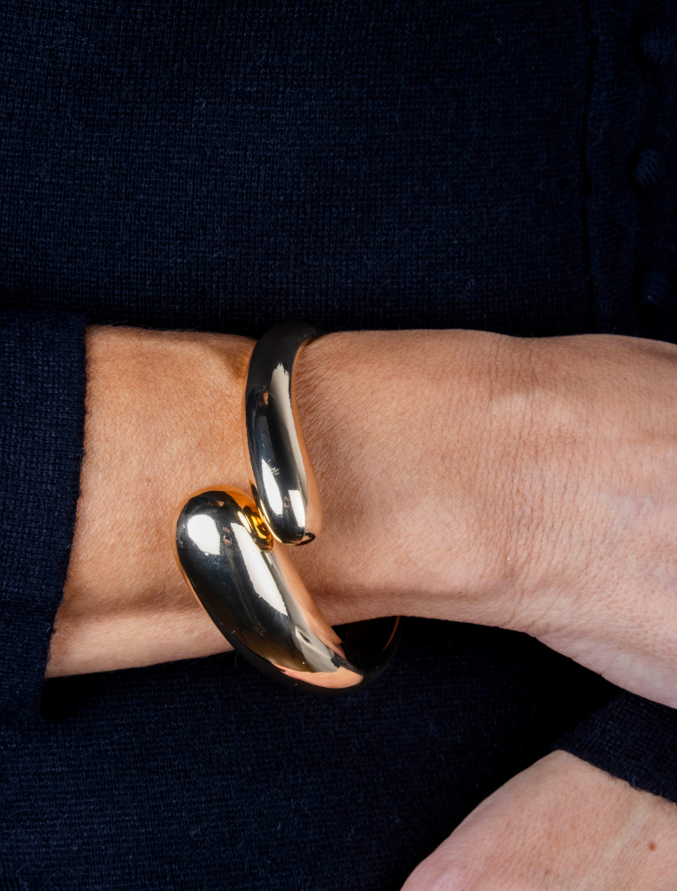 Frances Chunky Bangle - Gold Plated - Image 2