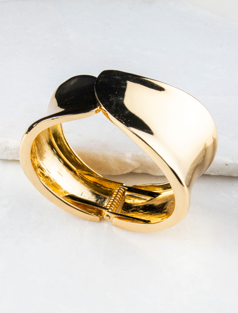 Delores Chunky Bangle - Gold Plated
