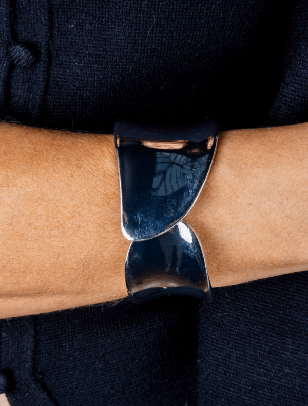 Delores Chunky Bangle - Silver Plated - Image 2