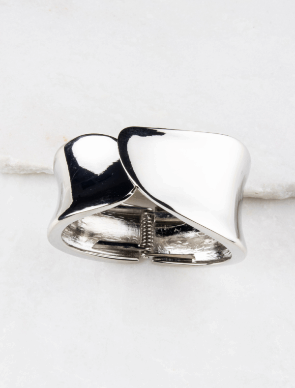 Delores Chunky Bangle - Silver Plated - Image 4