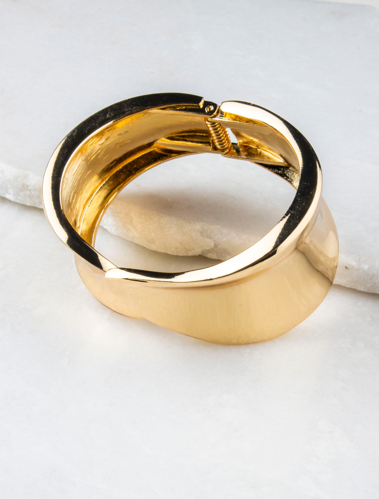 Delores Chunky Bangle - Gold Plated - Image 4