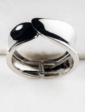 Delores Chunky Bangle - Silver Plated