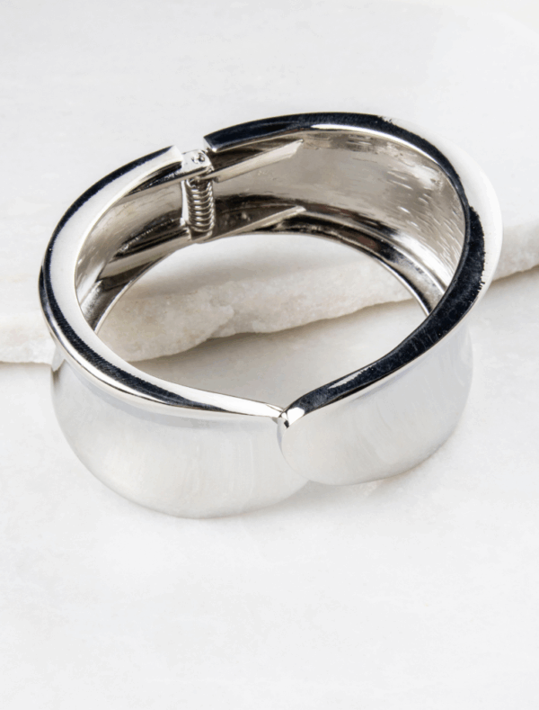 Delores Chunky Bangle - Silver Plated - Image 3