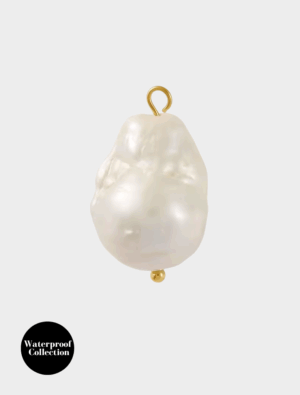 Large Baroque Pearl Charm - 117 - 18k Gold Plated Stainless Steel