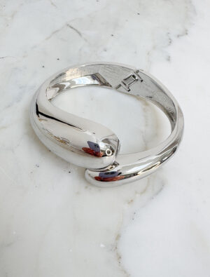 Frances Chunky Bangle - Silver Plated