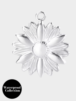 Large Flower Charm - 128 - Silver/Stainless Steel