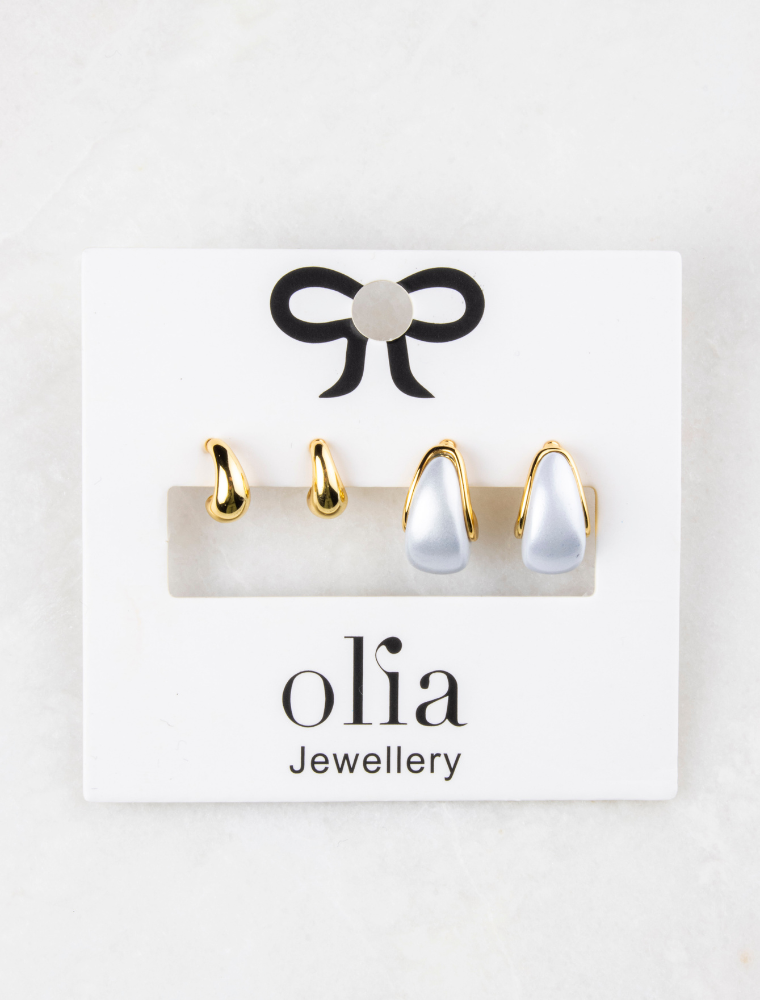 Martha Set of Two Earrings - Gold Plated