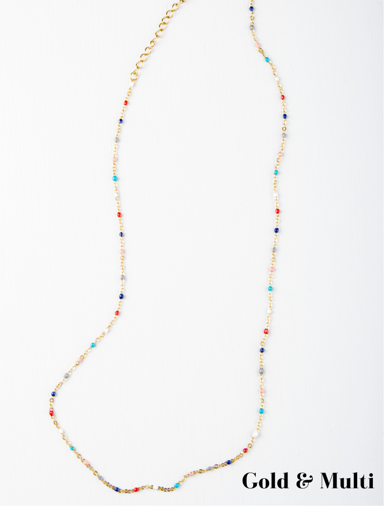 Peggy Bracelet & Queenie Necklace Waterproof Gift Set - Multi/18k Gold Plated Stainless Steel - Image 3