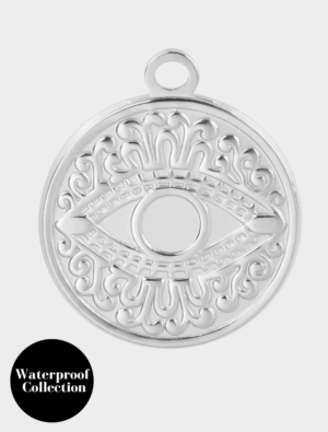 Large Detailed Eye Charm - 121 - Silver/Stainless Steel