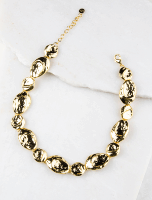 Freda Hammered Short Necklace - Gold Plated