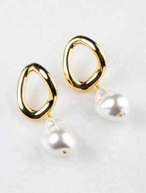 Elishia Drop Earrings - Gold Plated/Pearl