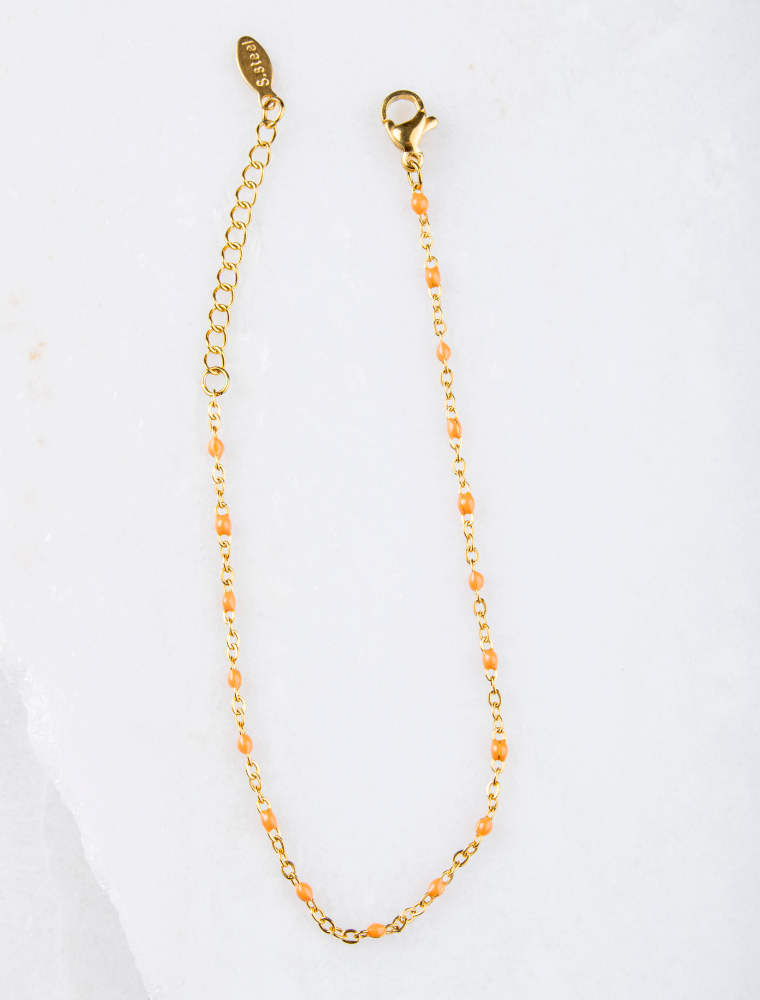 Peggy Bracelet & Queenie Necklace Waterproof Gift Set - Coral/18k Gold Plated Stainless Steel - Image 3