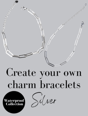 Create Your Own Own Waterproof Paperlink Charm Bracelet – Silver/Stainless Steel