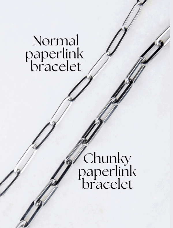 Create Your Own Own Waterproof Paperlink Charm Bracelet – Silver/Stainless Steel - Image 2