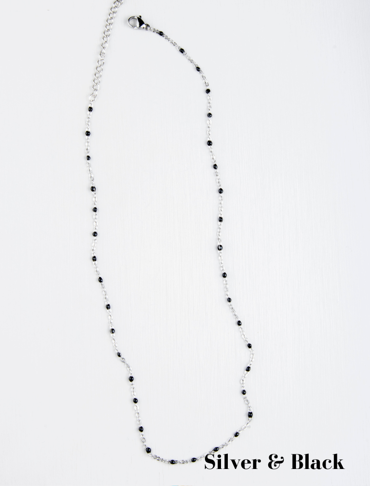 Peggy Bracelet & Queenie Necklace Waterproof Gift Set - Black/Silver Stainless Steel - Image 4