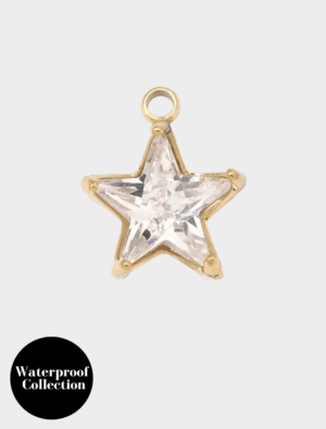 Small Diamante Star Charm - 132 - 18k Gold Plated Stainless Steel