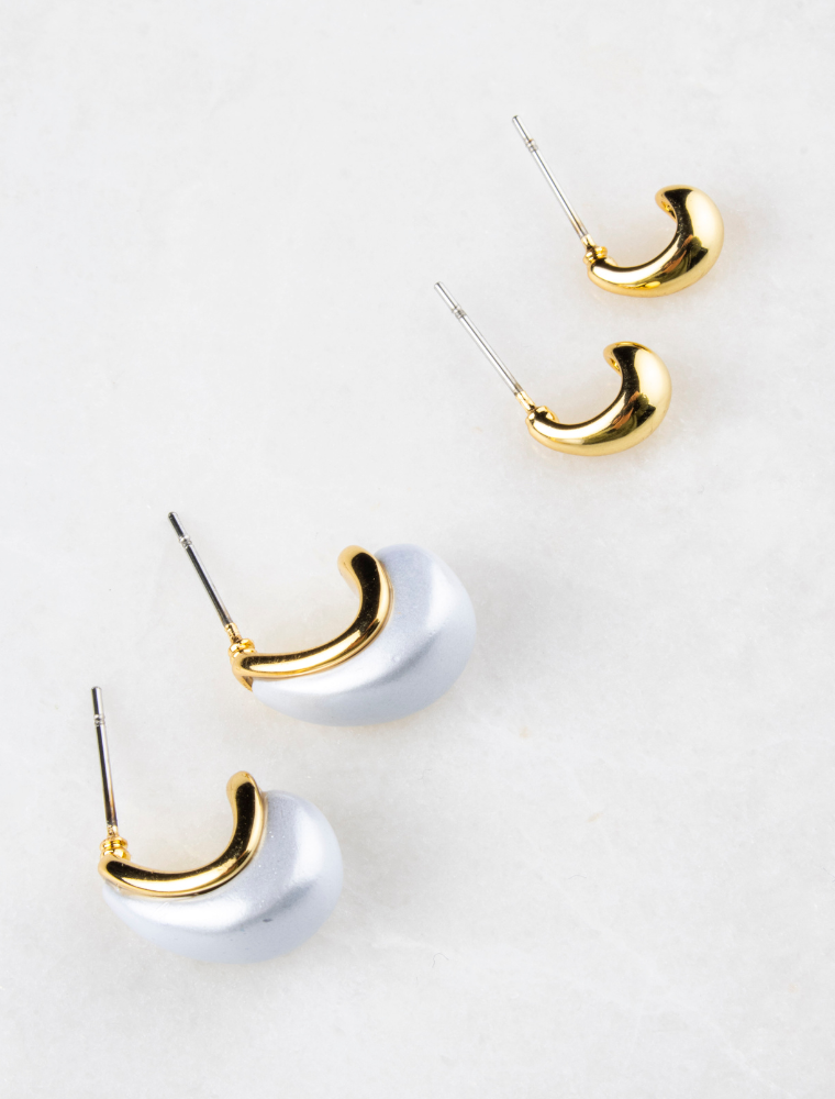 Martha Set of Two Earrings - Gold Plated - Image 4