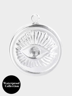 Medium Eye Disc Charm - 125 - Silver/Stainless Steel