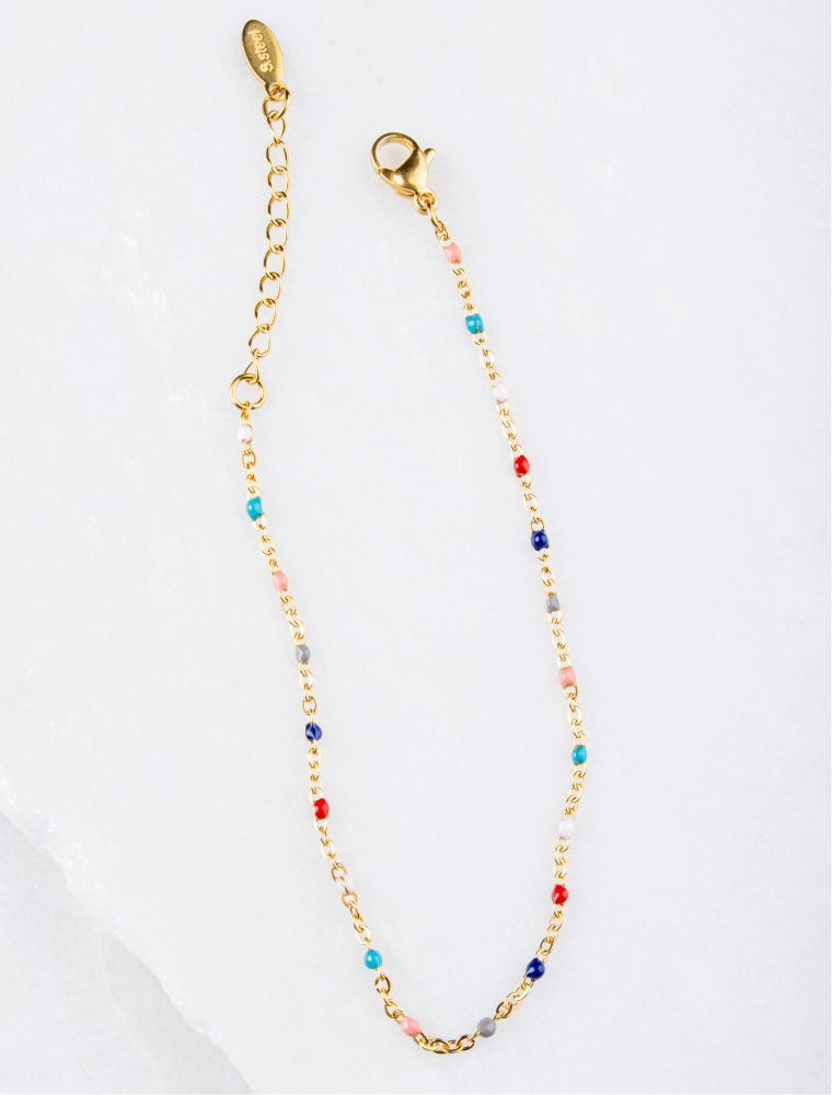 Peggy Bracelet & Queenie Necklace Waterproof Gift Set - Multi/18k Gold Plated Stainless Steel - Image 4