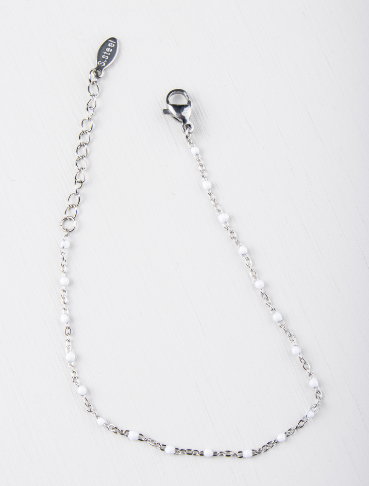 Peggy Bracelet & Queenie Necklace Waterproof Gift Set - White/Silver Stainless Steel - Image 4