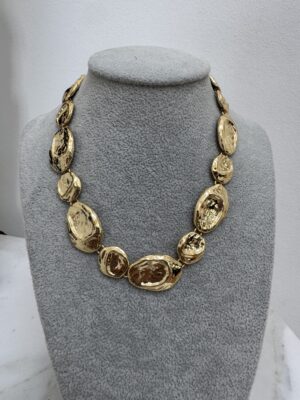 Freda Hammered Short Necklace - Gold Plated