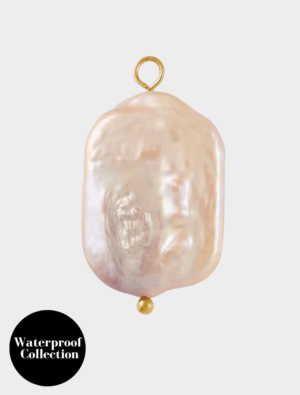 Large Pink Baroque Pearl - 131 - 18k Gold Plated Stainless Steel
