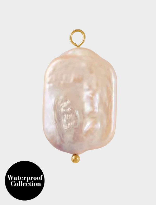 Large Pink Baroque Pearl - 131 - 18k Gold Plated Stainless Steel