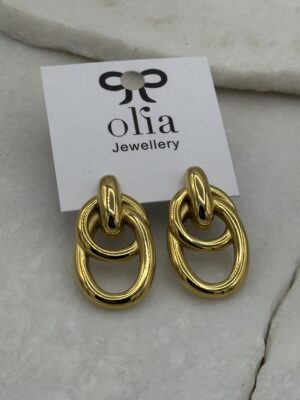 Sample Sale 7- Gold plated link earrings- Gold plated.