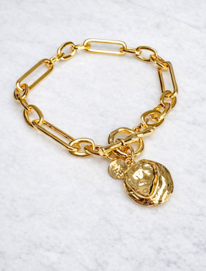 Loren Paperlink bracelet-Gold Plated