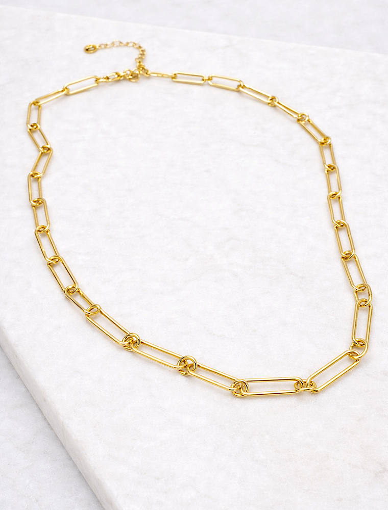 Eliza paperlink necklace-Gold Plated. - Image 2