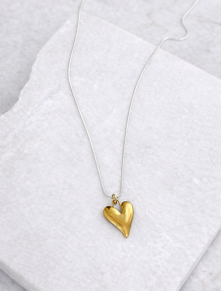 Honey heart necklace-Sterling Silver/Gold plated - Image 2