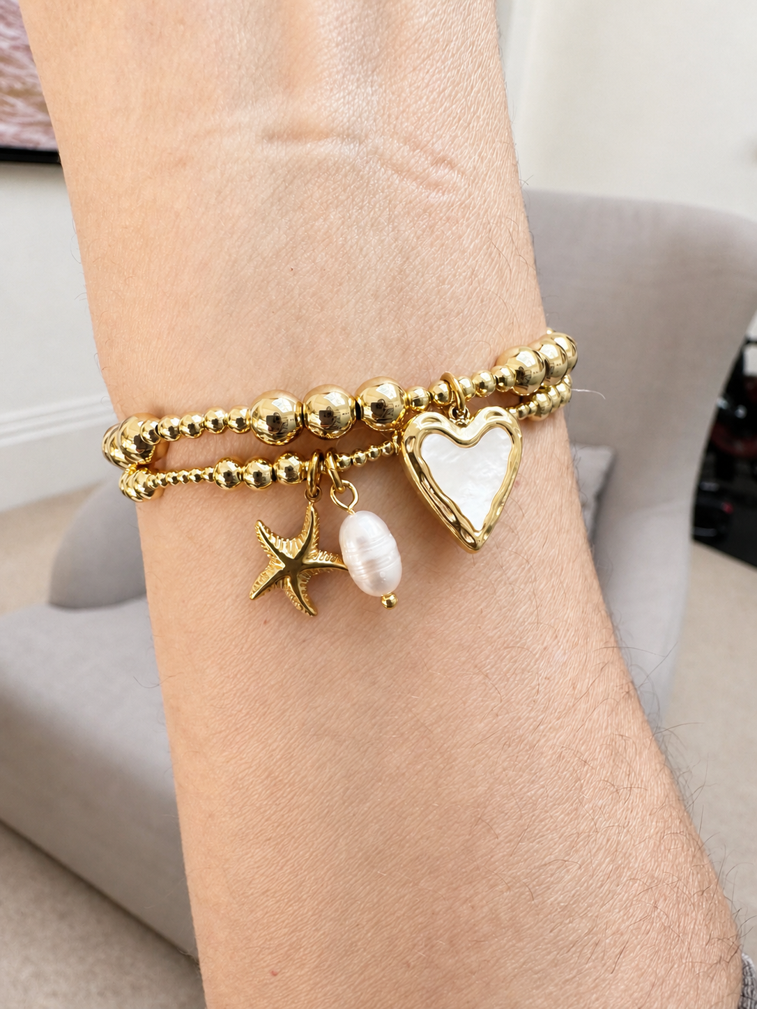 Stack and Save 10%. Sybil and Valerie set of two bracelets-14k gold plated. - Image 4