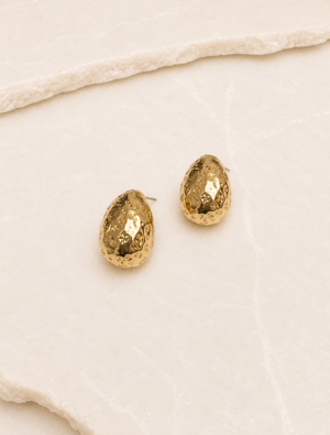 Flo dome earrings-14k gold plated.
