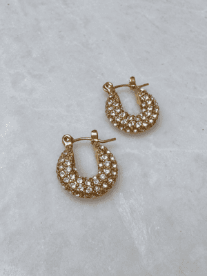 Sample Sale No59. Small gold/crystal hoops.