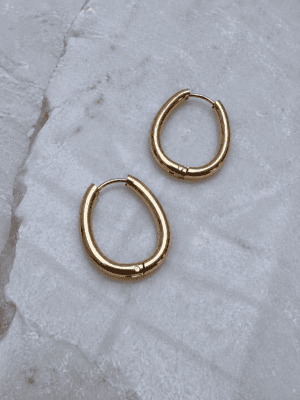 Sample Sale No15-Oval waterproof earrings. Gold.