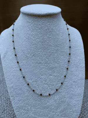 Sample Sale No16. Waterproof silver chain with black beads.