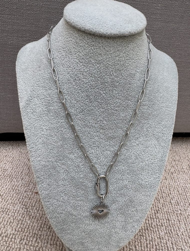 Sample Sale No27-Waterproof paperlink chain charm necklace- Stainless Steel.