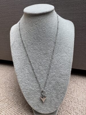 Sample Sale No32. Waterproof ball chain necklace with heart charm.