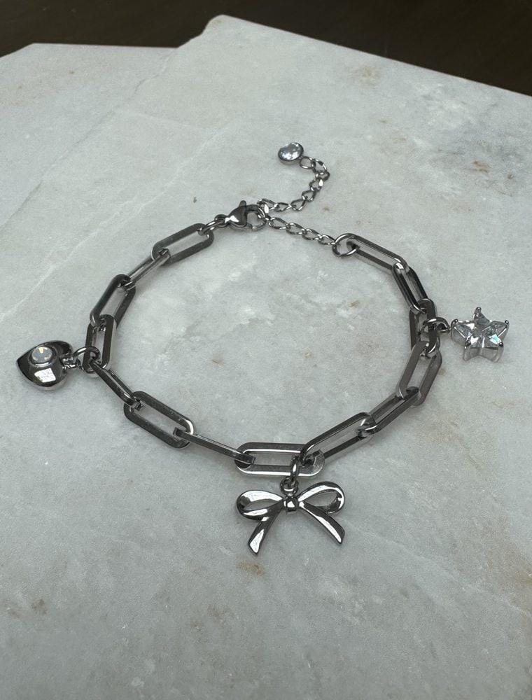Sample Sale No31. Waterproof silver charm bracelet.