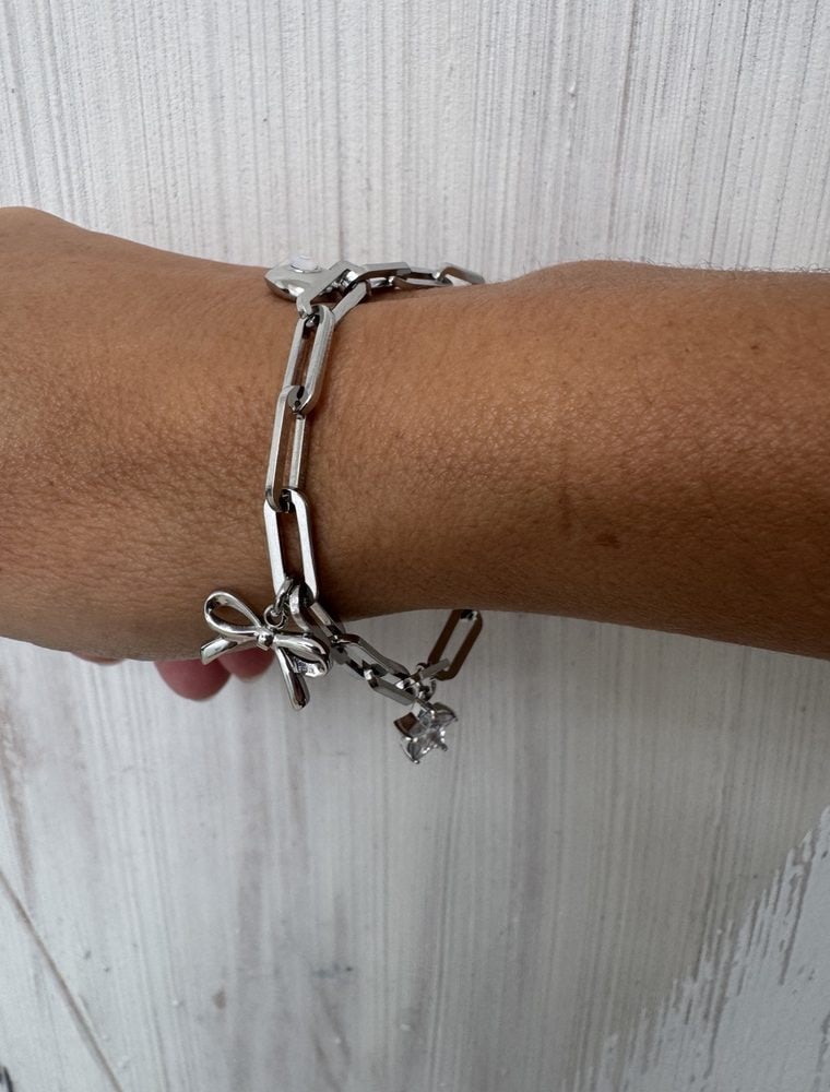 Sample Sale No31. Waterproof silver charm bracelet. - Image 2