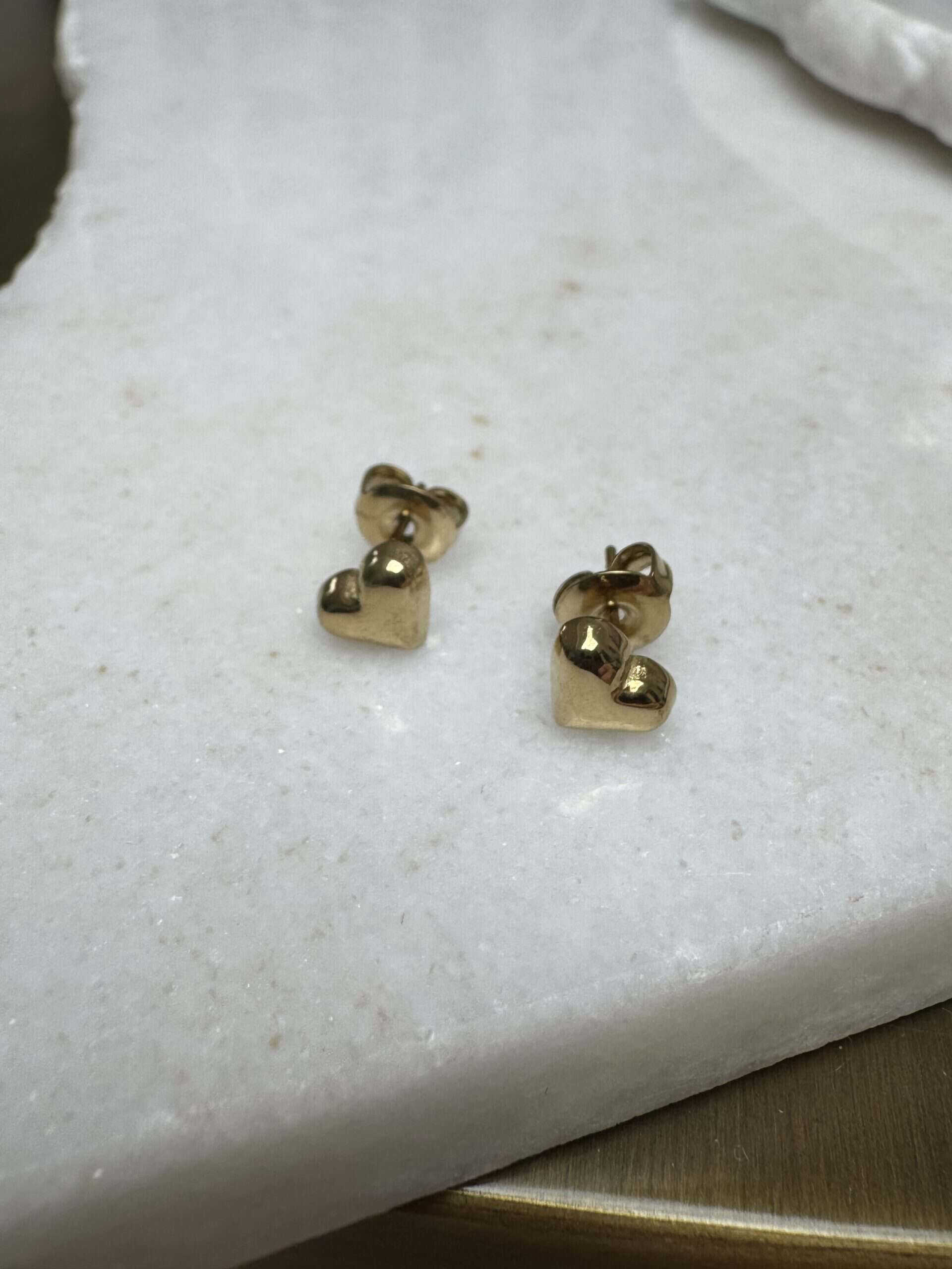 Sample Sale No.46. Waterproof heart studs-Gold. - Image 2
