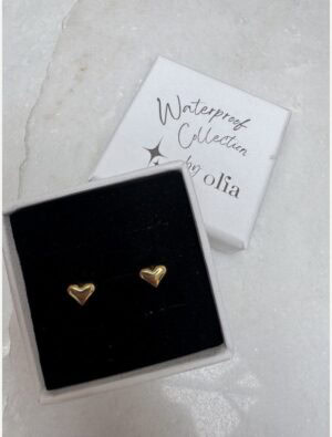 Sample Sale No.46. Waterproof heart studs-Gold.