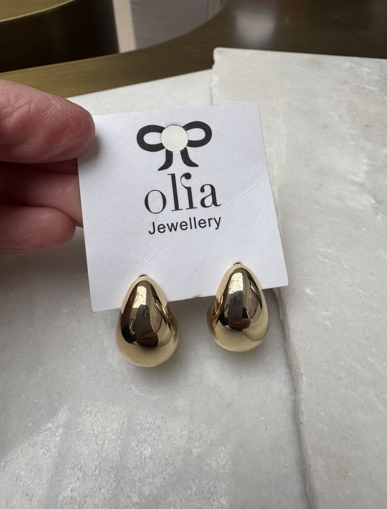 Sample Sale No54-Dome earrings-Gold. - Image 2