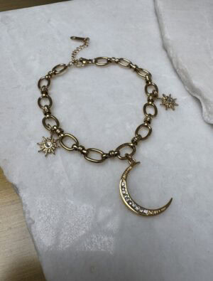 Sample Sale No56-Oval chain bracelet with charms.