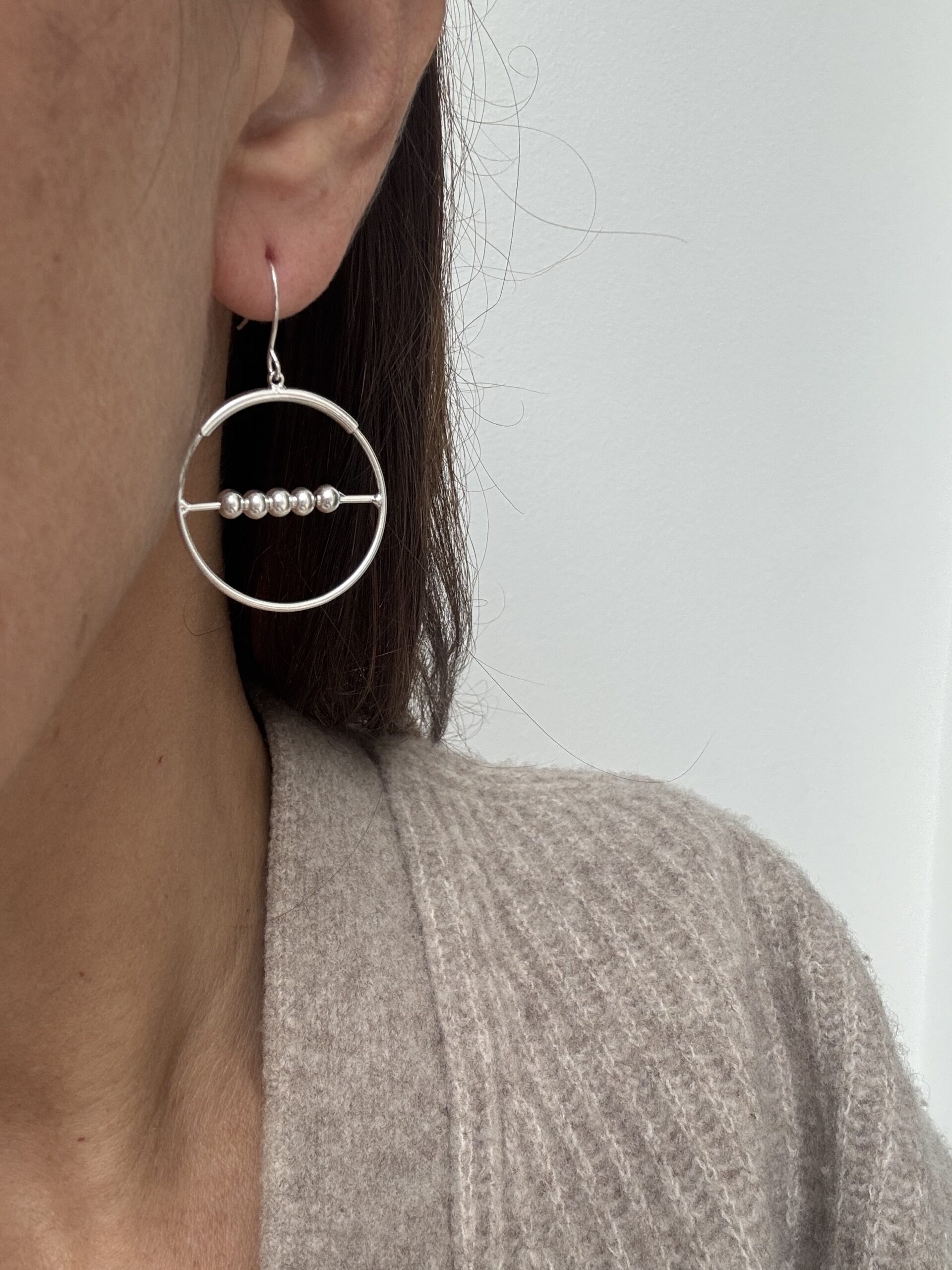 Sample Sale No69-Silver hoop earrings.