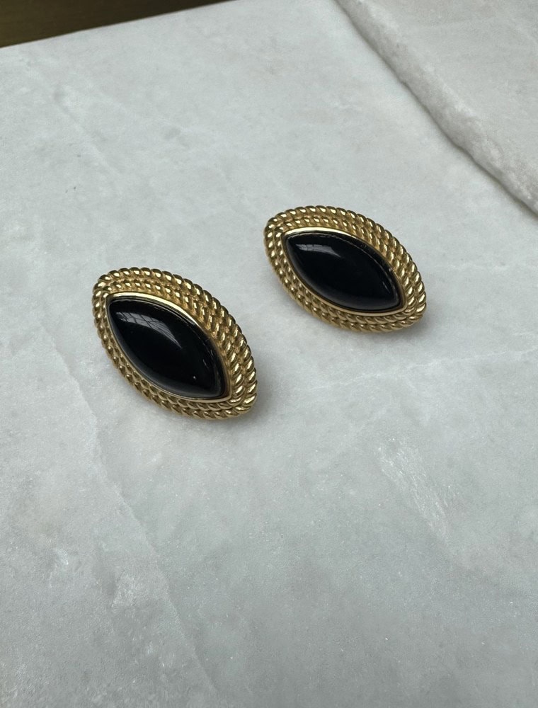 Sample Sale No66. Black and gold statement earrings.