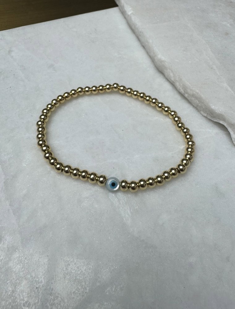 Sample Sale No64. Stretch bracelet with evil eye charm.
